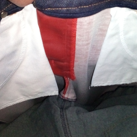 "ALLEN BY ABS FAUX LEATHER/ DENIM COTTON JEANS - Picture 9 of 13